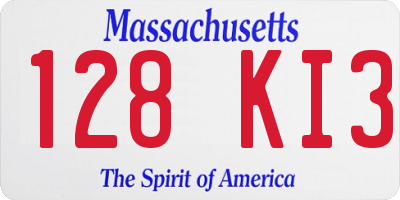MA license plate 128KI3