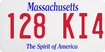 MA license plate 128KI4