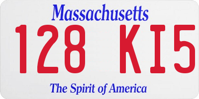 MA license plate 128KI5