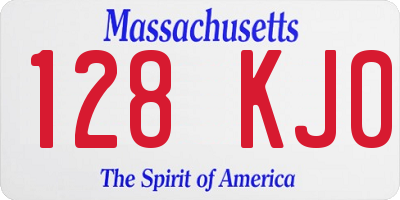 MA license plate 128KJ0