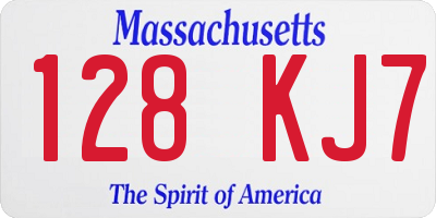 MA license plate 128KJ7