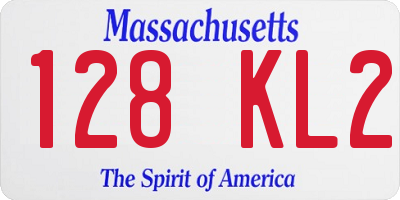 MA license plate 128KL2