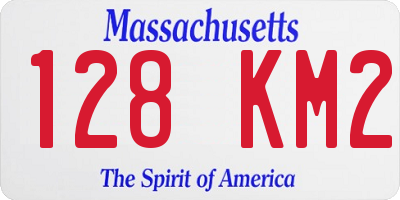 MA license plate 128KM2