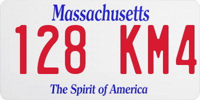 MA license plate 128KM4