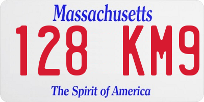 MA license plate 128KM9