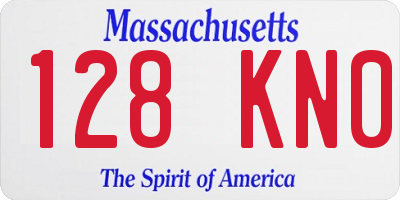 MA license plate 128KN0