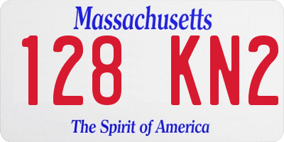 MA license plate 128KN2