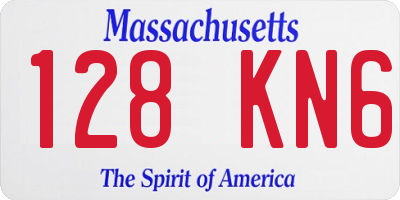 MA license plate 128KN6