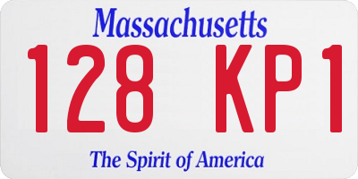 MA license plate 128KP1
