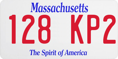 MA license plate 128KP2