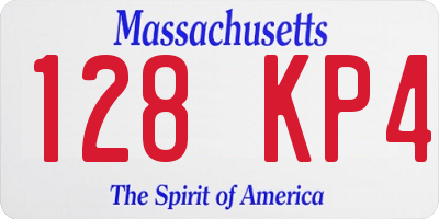 MA license plate 128KP4