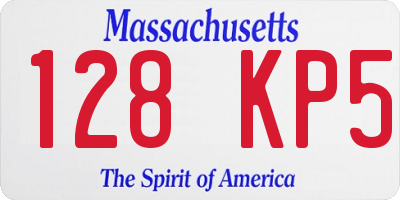 MA license plate 128KP5