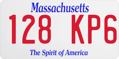 MA license plate 128KP6