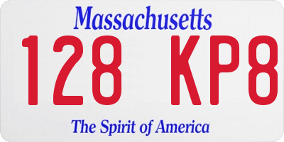 MA license plate 128KP8