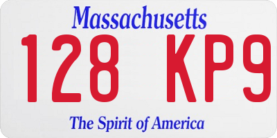 MA license plate 128KP9