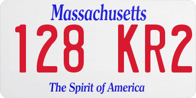 MA license plate 128KR2