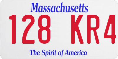 MA license plate 128KR4