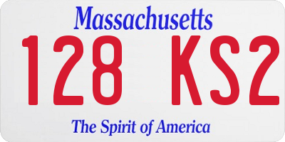 MA license plate 128KS2