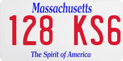 MA license plate 128KS6