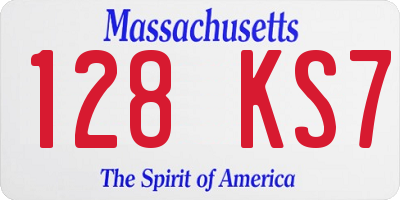 MA license plate 128KS7