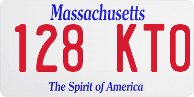 MA license plate 128KT0
