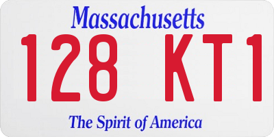 MA license plate 128KT1