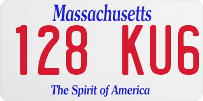 MA license plate 128KU6