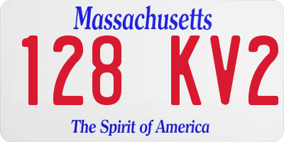 MA license plate 128KV2