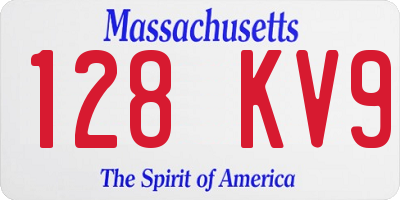 MA license plate 128KV9