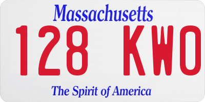 MA license plate 128KW0