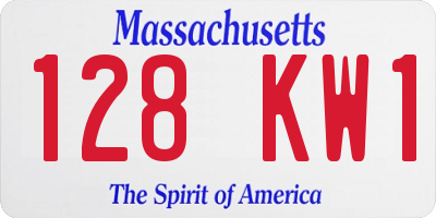 MA license plate 128KW1