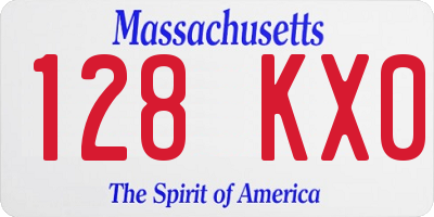 MA license plate 128KX0