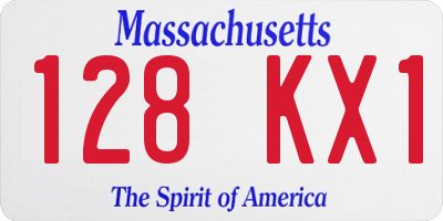 MA license plate 128KX1