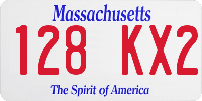 MA license plate 128KX2