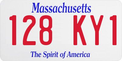 MA license plate 128KY1