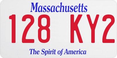 MA license plate 128KY2