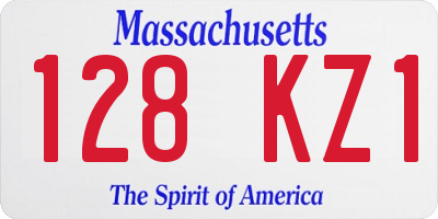 MA license plate 128KZ1