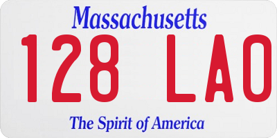 MA license plate 128LA0