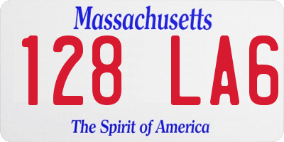 MA license plate 128LA6