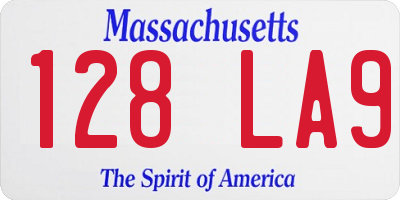 MA license plate 128LA9