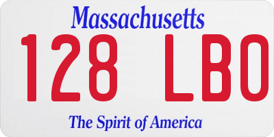MA license plate 128LB0