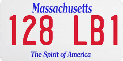 MA license plate 128LB1