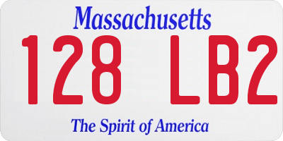 MA license plate 128LB2