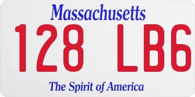 MA license plate 128LB6
