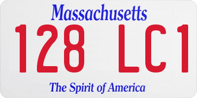 MA license plate 128LC1