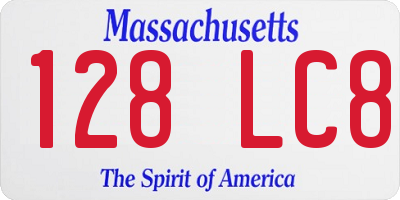 MA license plate 128LC8