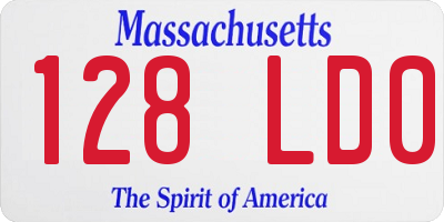 MA license plate 128LD0