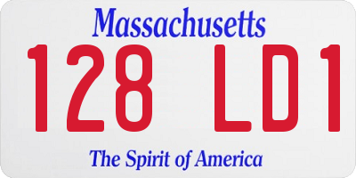 MA license plate 128LD1