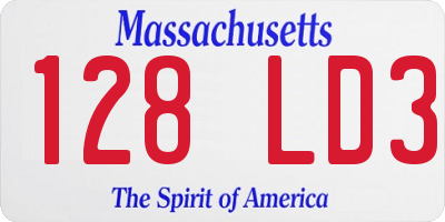 MA license plate 128LD3