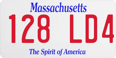 MA license plate 128LD4